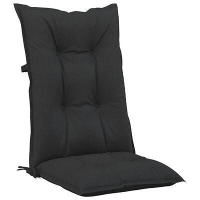 vidaXL Podušky na židli vysoké opěradlo 6 ks černé 120x50x7 cm textil
