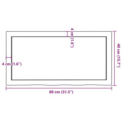 vidaXL Nástěnná police 80x40x(2-6) cm neošetřené masivní dubové dřevo