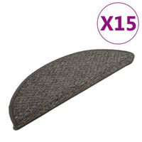 vidaXL Kobercové nášlapy na schody 15 ks antracitové 56x17x3 cm