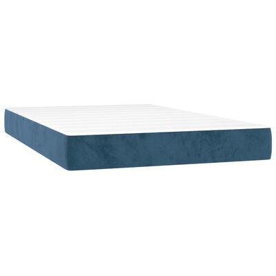 vidaXL Box spring postel s matrací tmavě modrá 120 x 200 cm samet