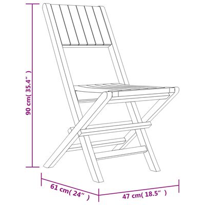 vidaXL Skládací zahradní židle 8 ks 47x61x90 cm masivní teakové dřevo