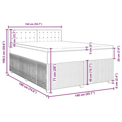 vidaXL Box spring postel s matrací černá 140 x 190 cm samet