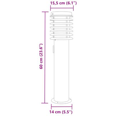 vidaXL Venkovní stojací lampa se zásuvkou černá 60 cm nerezová ocel