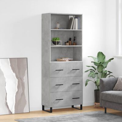 vidaXL Skříň highboard betonově šedá 69,5x34x180 cm kompozitní dřevo