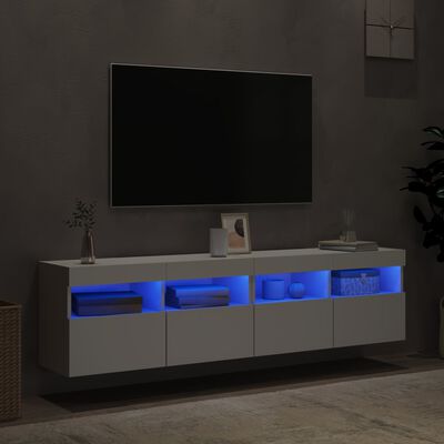 vidaXL Nástěnné TV skříňky s LED osvětlením 2 ks bílé 80 x 30 x 40 cm