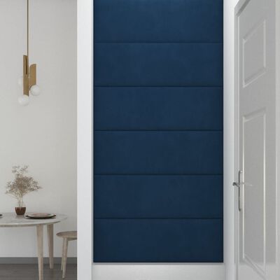 vidaXL Nástěnné panely 12 ks modré 90 x 30 cm samet 3,24 m²