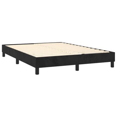 vidaXL Box spring postel s matrací černá 140x200 cm samet