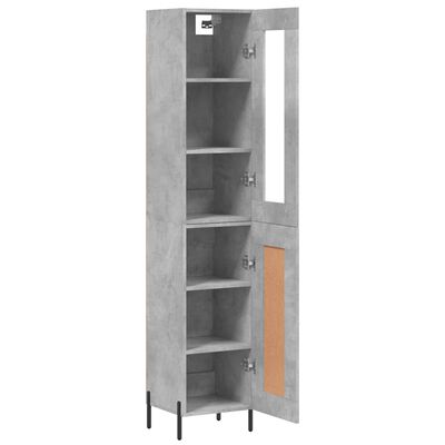 vidaXL Skříň highboard betonově šedá 34,5x34x180 cm kompozitní dřevo