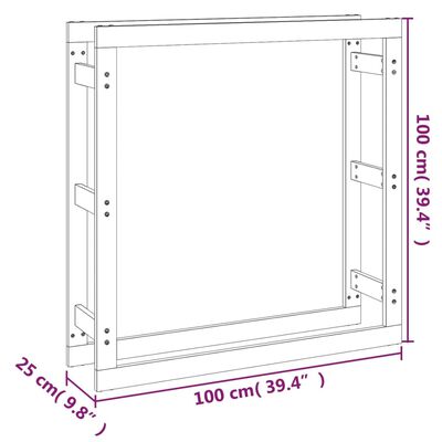 vidaXL Stojan na dřevo šedý 100x25x100 cm masivní borovice