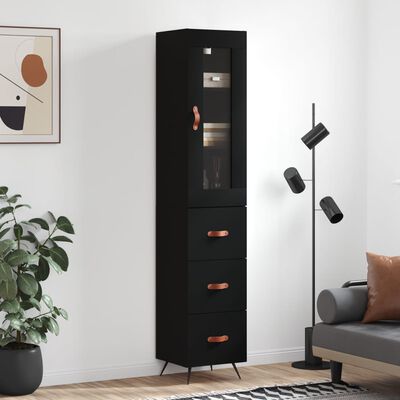 vidaXL Skříň highboard černá 34,5 x 34 x 180 cm kompozitní dřevo