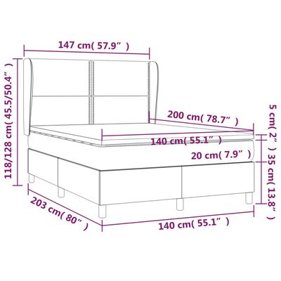 vidaXL Box spring postel s matrací černá 140x200 cm umělá kůže