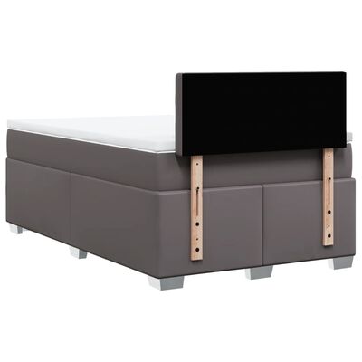 vidaXL Box spring postel s matrací šedá 120x190 cm umělá kůže