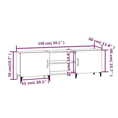 vidaXL TV skříňka bílá s vysokým leskem 150x30x50 cm kompozitní dřevo