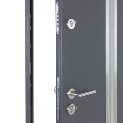 vidaXL Vchodové dveře antracitové 90 x 200 cm hliník