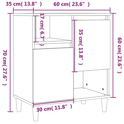 vidaXL Příborník betonově šedý 60 x 35 x 70 cm kompozitní dřevo