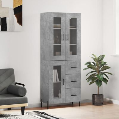 vidaXL Skříň highboard betonově šedá 69,5x34x180 cm kompozitní dřevo