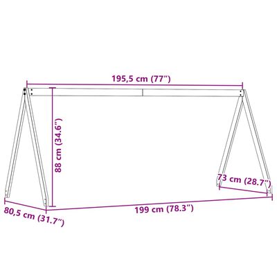 vidaXL Střecha na dětskou postel hnědá 199x80,5x88 cm borové dřevo