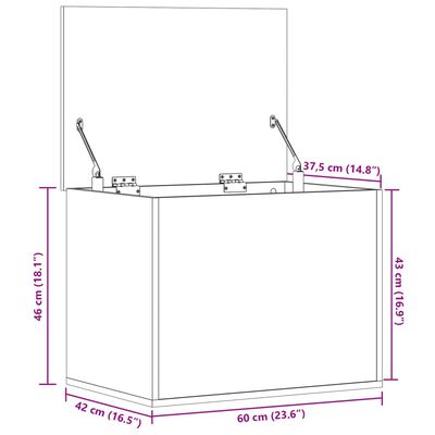 vidaXL Úložný box hnědý dub 60 x 42 x 46 cm kompozitní dřevo