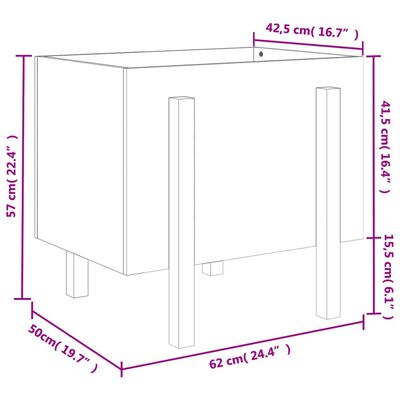 vidaXL Zahradní truhlík medově hnědý 62x50x57 cm masivní borové dřevo