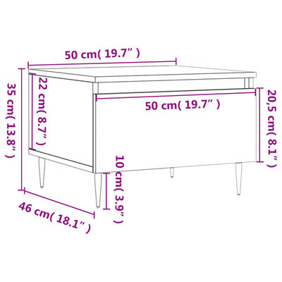 vidaXL Konferenční stolek kouřový dub 50 x 46 x 35 cm kompozitní dřevo