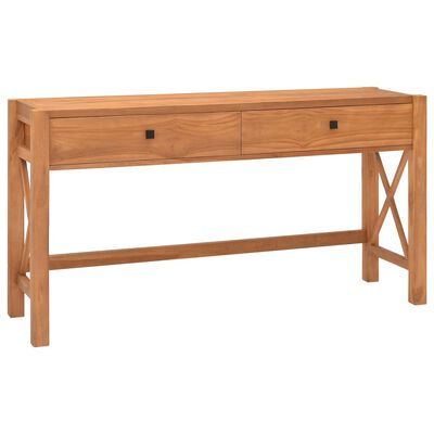 vidaXL Stůl se zásuvkami 120 x 40 x 75 cm masivní teakové dřevo