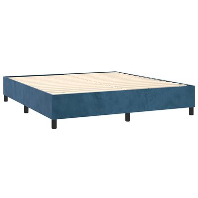 vidaXL Box spring postel s matrací tmavě modrá 160x200 cm samet