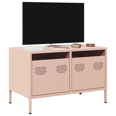 vidaXL TV skříňka růžová 68 x 39 x 43,5 cm ocel válcovaná za studena