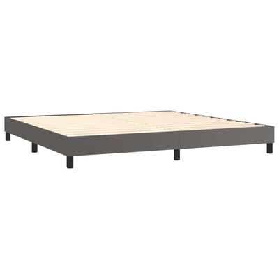 vidaXL Box spring postel s matrací šedá 200x200 cm umělá kůže