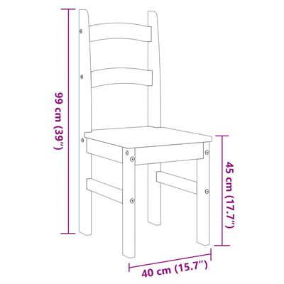 vidaXL Jídelní židle 2 ks 40 x 46 x 99 cm masivní borové dřevo