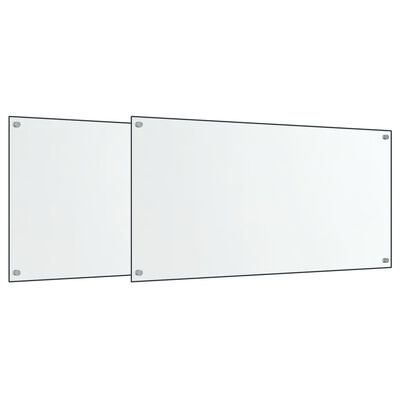 vidaXL Kuchyňské panely 2 ks průhledné 80 x 50 cm tvrzené sklo