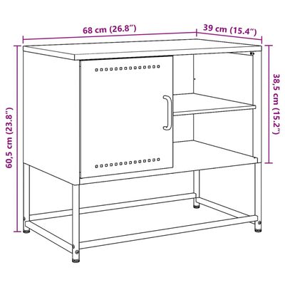 vidaXL TV skříňka hořčicově žlutá 100,5 x 39 x 60,5 cm ocel