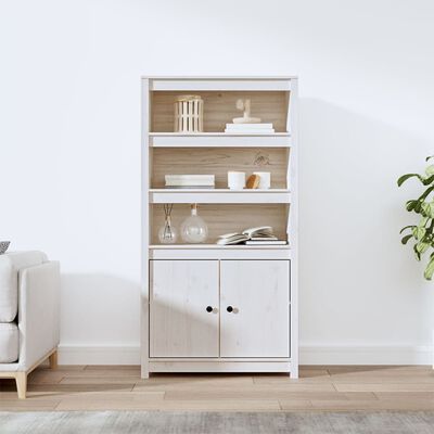 vidaXL Skříň highboard bílá 80 x 35 x 154 cm masivní borové dřevo