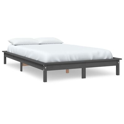 vidaXL Rám postele šedý 120 x 190 cm masivní borovice Small Double