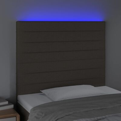 vidaXL Čelo postele s LED taupe 100x5x118/128 cm textil