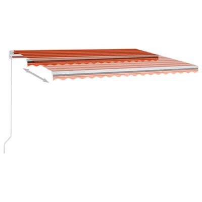 vidaXL Ručně zatahovací markýza 450 x 350 cm oranžovo-hnědá