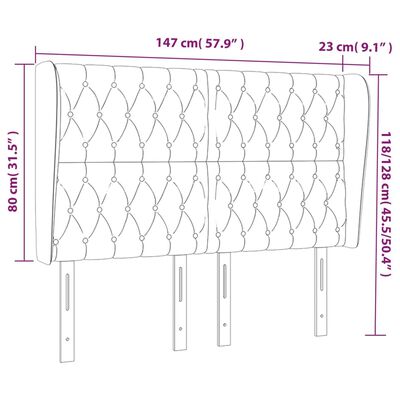 vidaXL Čelo postele typu ušák zelené 147x23x118/128 cm textil