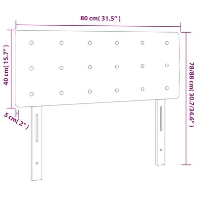 vidaXL Čelo postele s LED tmavě zelené 80 x 5 x 78/88 cm samet