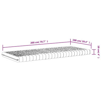 vidaXL Pěnová matrace bílá 100 x 200 cm 7 zón tvrdost 20 ILD