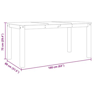 vidaXL Jídelní stůl Panama 160 x 80 x 75 cm masivní borové dřevo