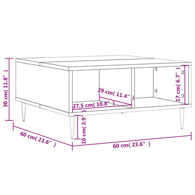 vidaXL Konferenční stolek bílý 60 x 60 x 30 cm kompozitní dřevo