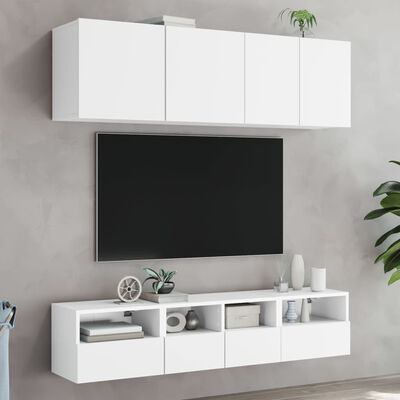 vidaXL Nástěnné TV skříňky 2 ks bílé 40 x 30 x 30 cm kompozitní dřevo