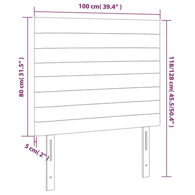 vidaXL Čelo postele s LED černé 100x5x118/128 cm samet