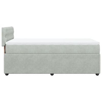 vidaXL Box spring postel s matrací světle šedá 90x200 cm samet