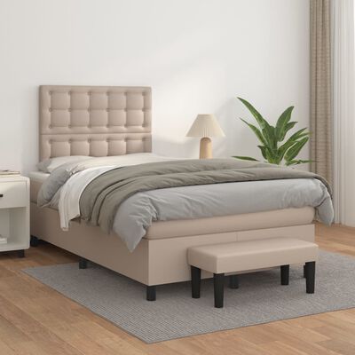 vidaXL Box spring postel s matrací cappuccino 120x200 cm umělá kůže