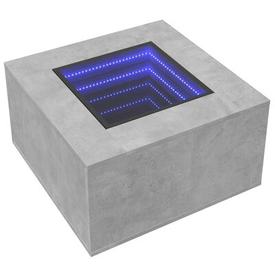 vidaXL Konferenční stolek s LED betonově šedý 60 x 60 x 40 cm kompozit