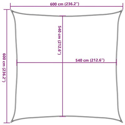 vidaXL Plachta proti slunci 160 g/m² čtverec písková 6 x 6 m HDPE