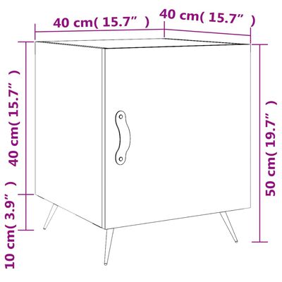 vidaXL Noční stolek bílý s vysokým leskem 40x40x50 cm kompozitní dřevo