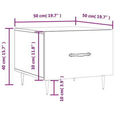 vidaXL Konferenční stolky 2 ks lesklé bílé 50x50x40cm kompozitní dřevo