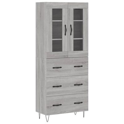 vidaXL Skříň highboard šedá sonoma 69,5 x 34 x 180 cm kompozitní dřevo