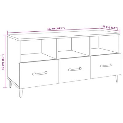 vidaXL TV skříňka černá 102 x 35 x 50 cm kompozitní dřevo